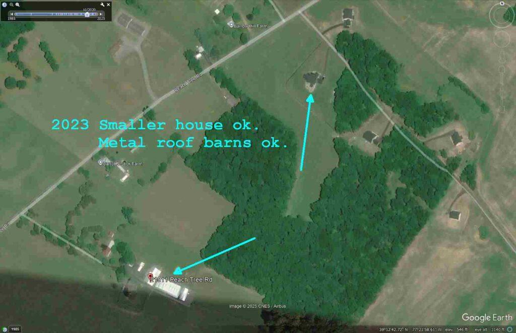 Peachtree Rd, Dickerson, MD is Flammably Fatal, Diabolically and DEW-fully Dangerous to Metal Barns, Farmette Homes